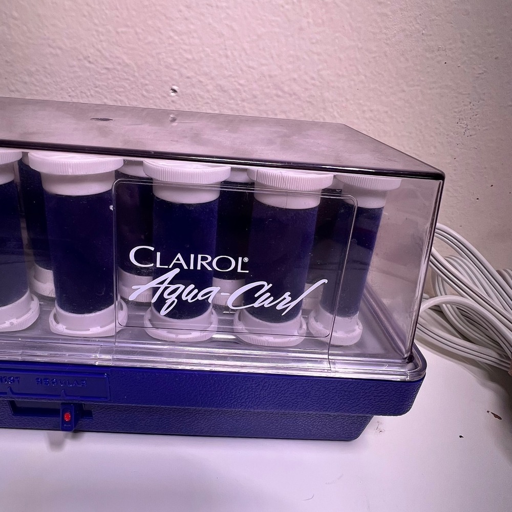 Clairol K-40 Aqua-Curl Steam Hairsetter Blue 20 Velvety Rollers Vintage 1992 - Picture 8 of 16